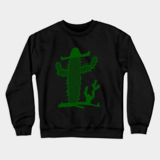 Funny cactus in a sombrero hat Crewneck Sweatshirt